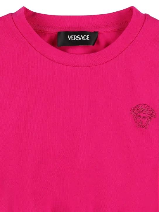 Versace   Embroidered cotton jersey t-shirt 