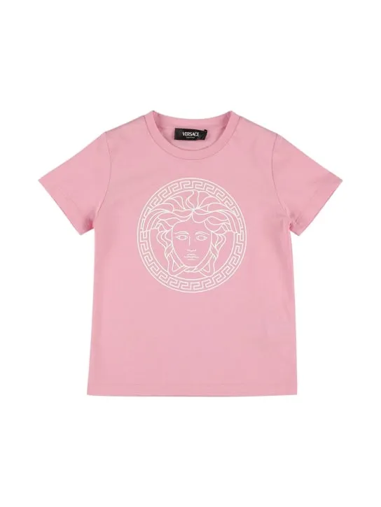 Versace   Logo printed cotton jersey t-shirt 