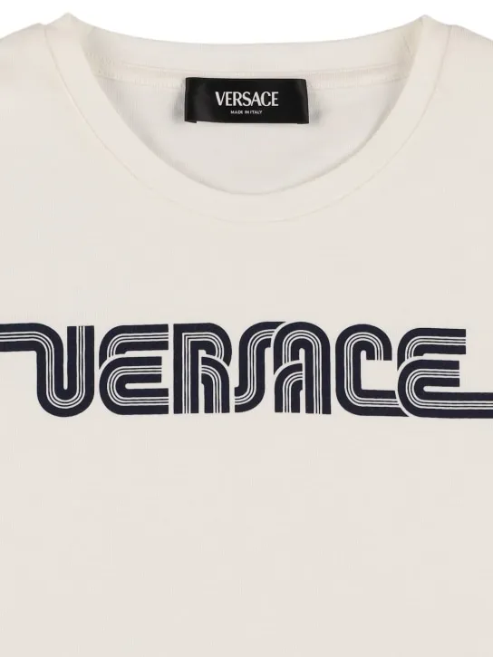 Versace   Printed logo cotton jersey t-shirt 