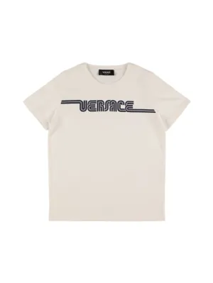 Versace   Printed logo cotton jersey t-shirt 