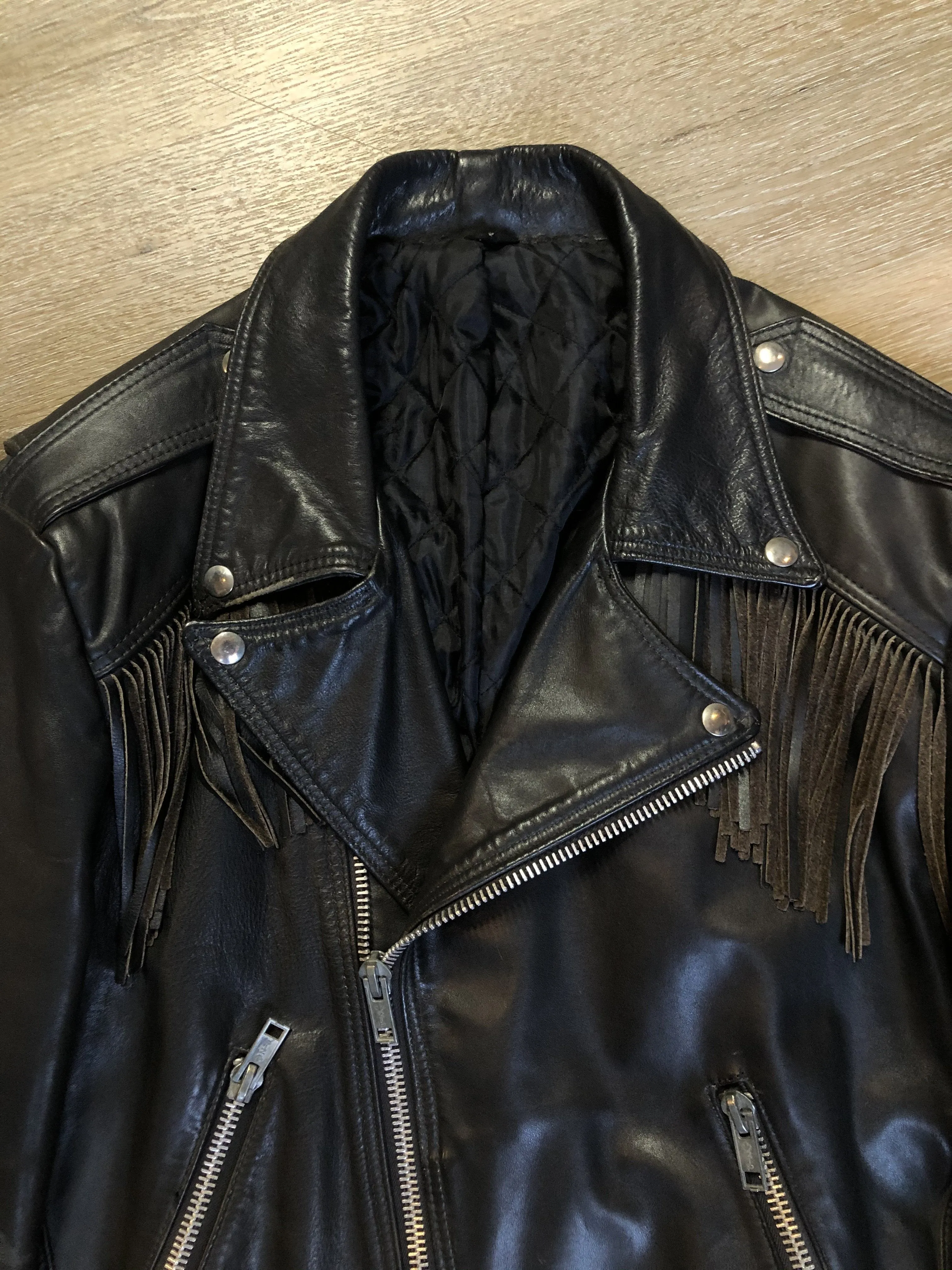 Vintage Action Black Leather Motorcycle Jacket, Made in Canada, SOLD