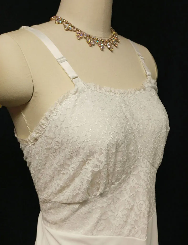 *VINTAGE CARILLON DOUBLE NYLON TRICOT LACE SLIP - NEW WITH TAG - LARGER SIZE 38