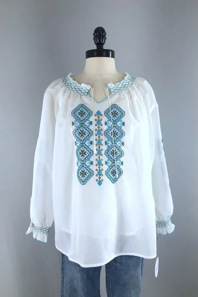 Vintage Cross Stitch Tunic Shirt