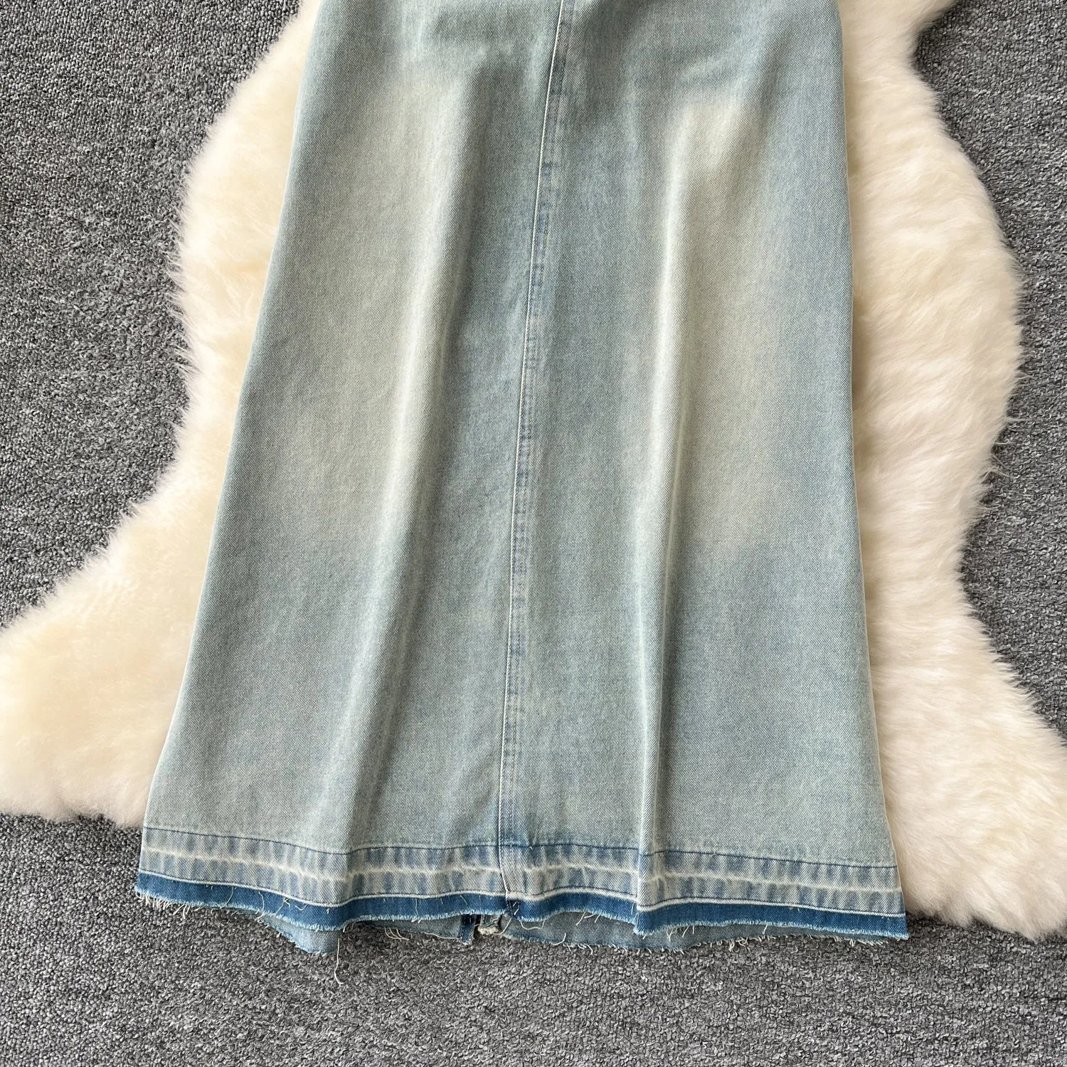 Vintage Distressed Denim Slip Dress