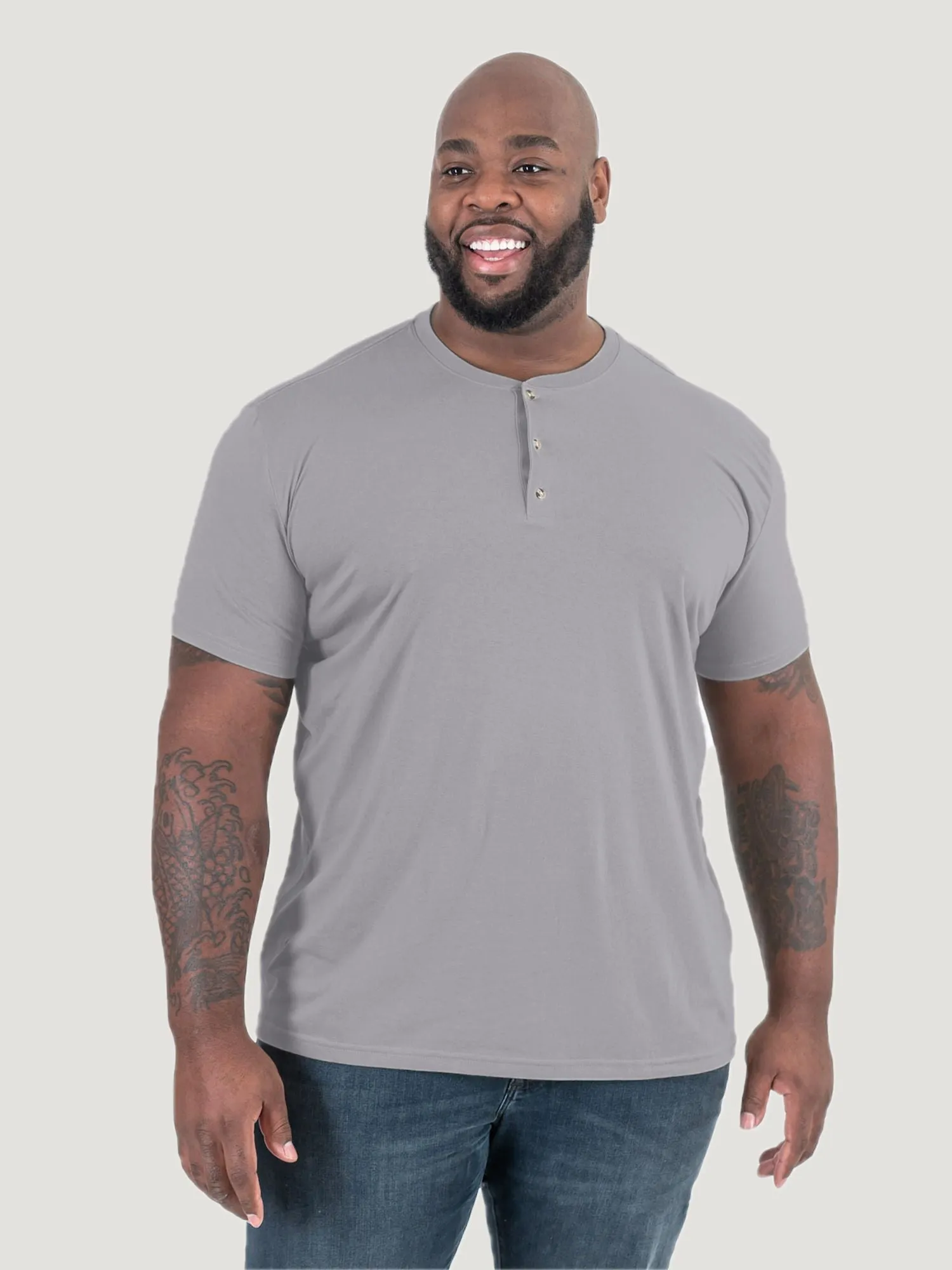 Vintage Grey Short Sleeve Henley