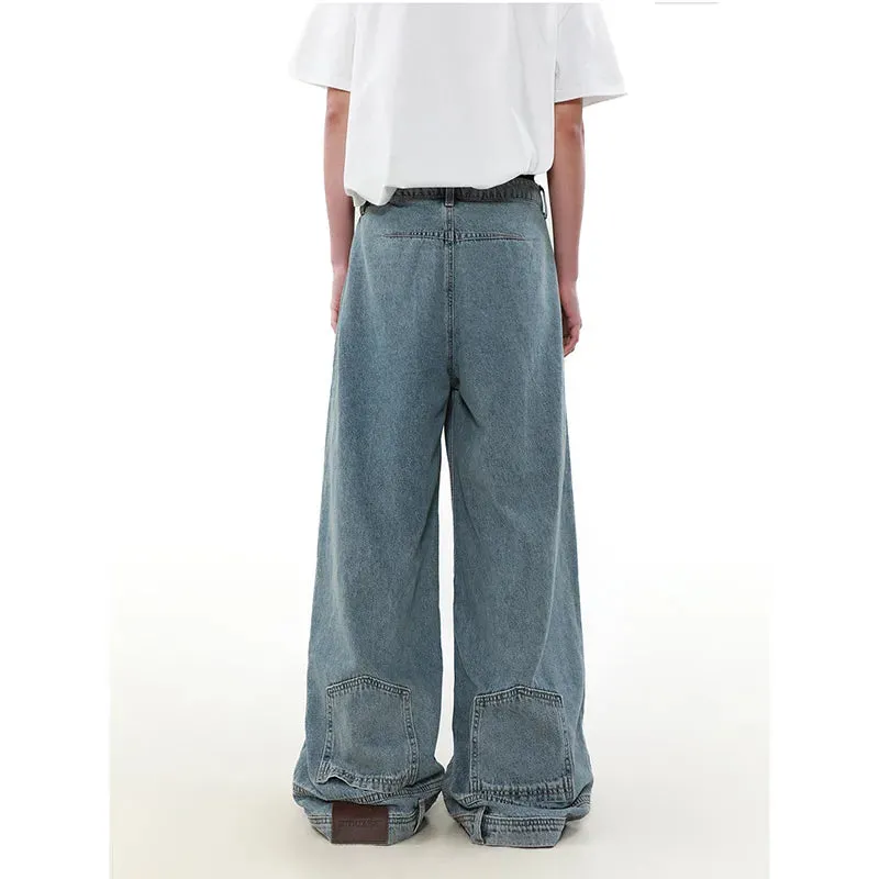 Vintage High Waist Denim Trousers Y2K Pants