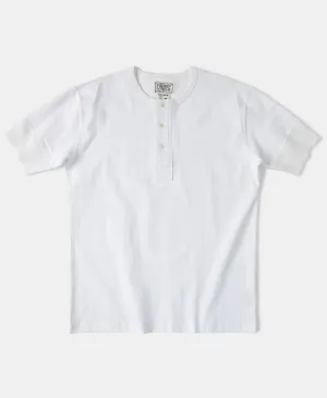 Vintage Short Sleeve Henley T-Shirt - White