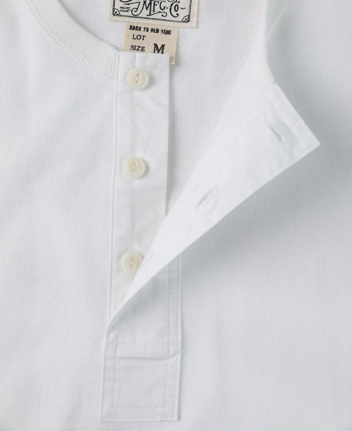 Vintage Short Sleeve Henley T-Shirt - White