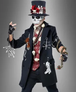 Voodoo Priest Black Spooky Halloween Coat