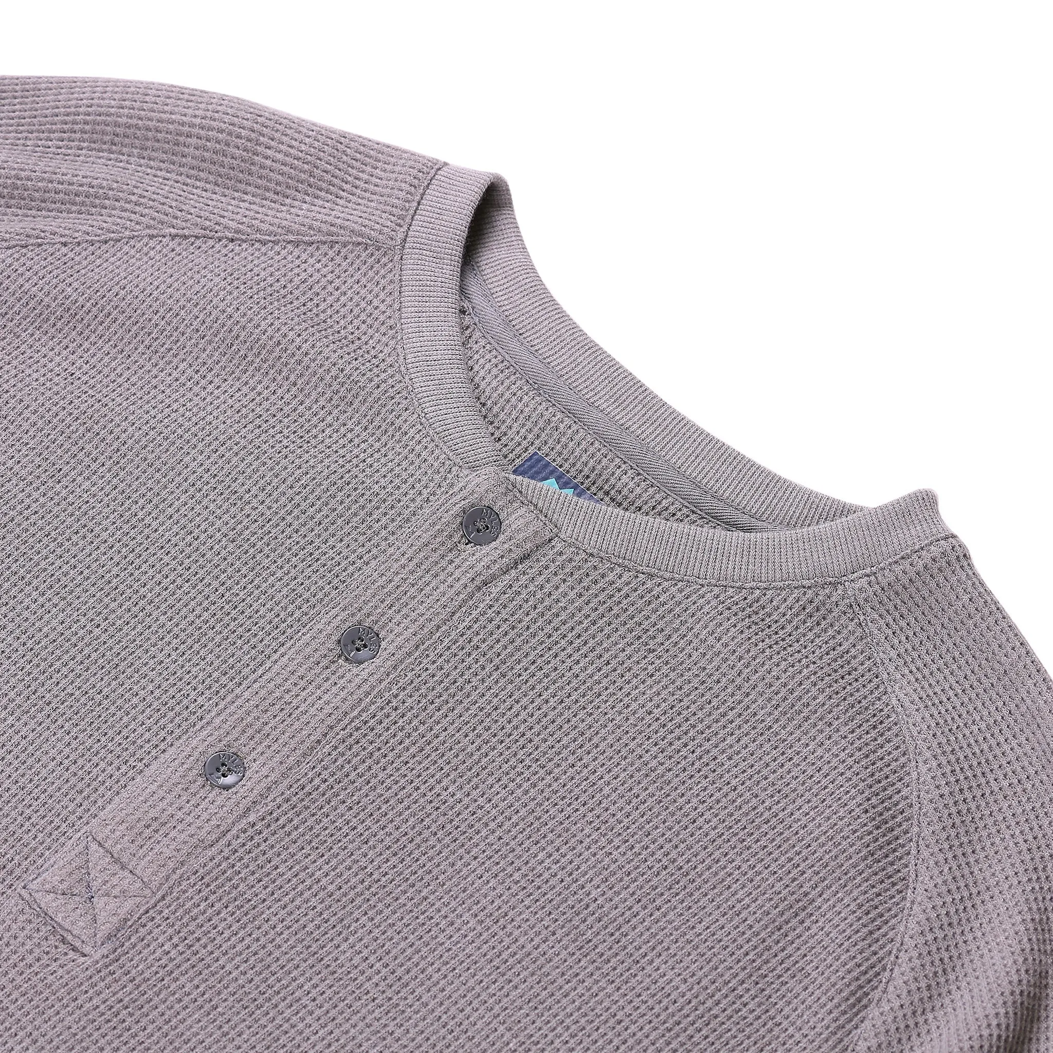 Weekend Thermal Henley in Heather Gray