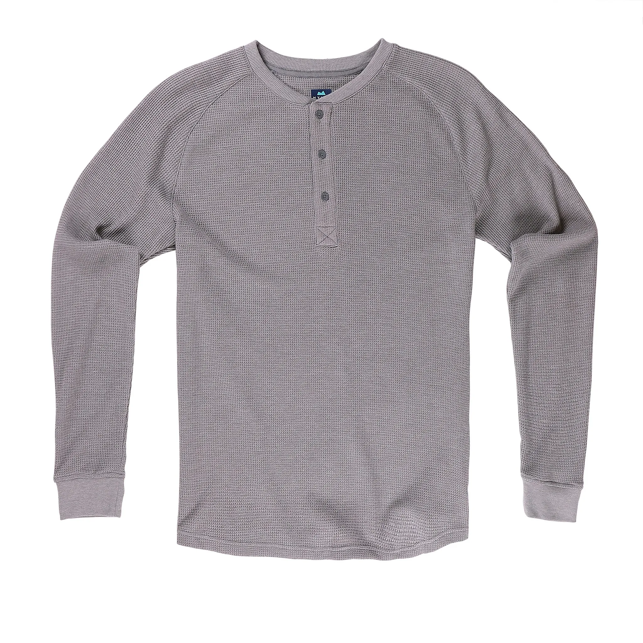 Weekend Thermal Henley in Heather Gray