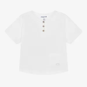 White Linen Henley Shirt