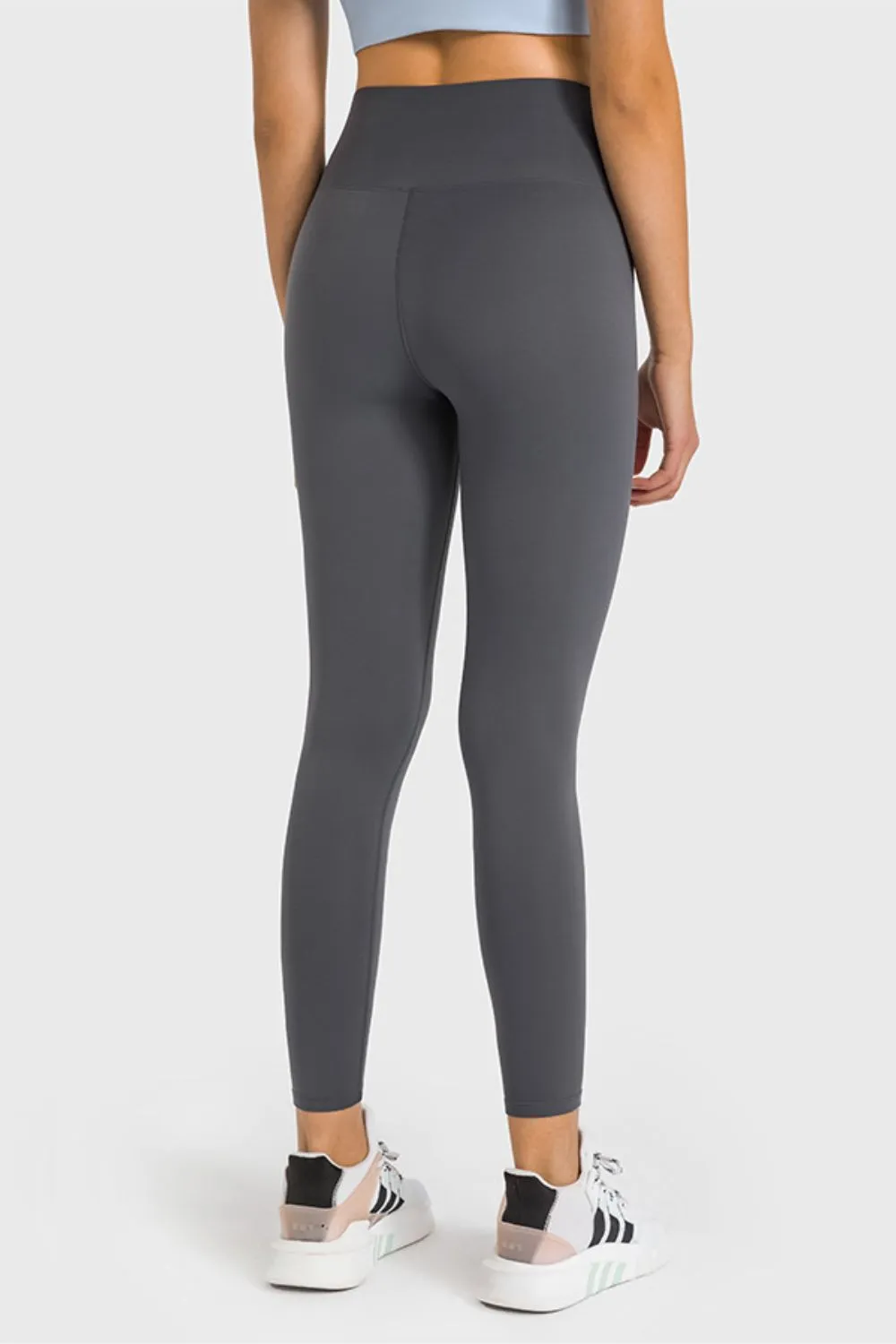 Wide High-Waist Cropped Athletic Yoga Legging Pants