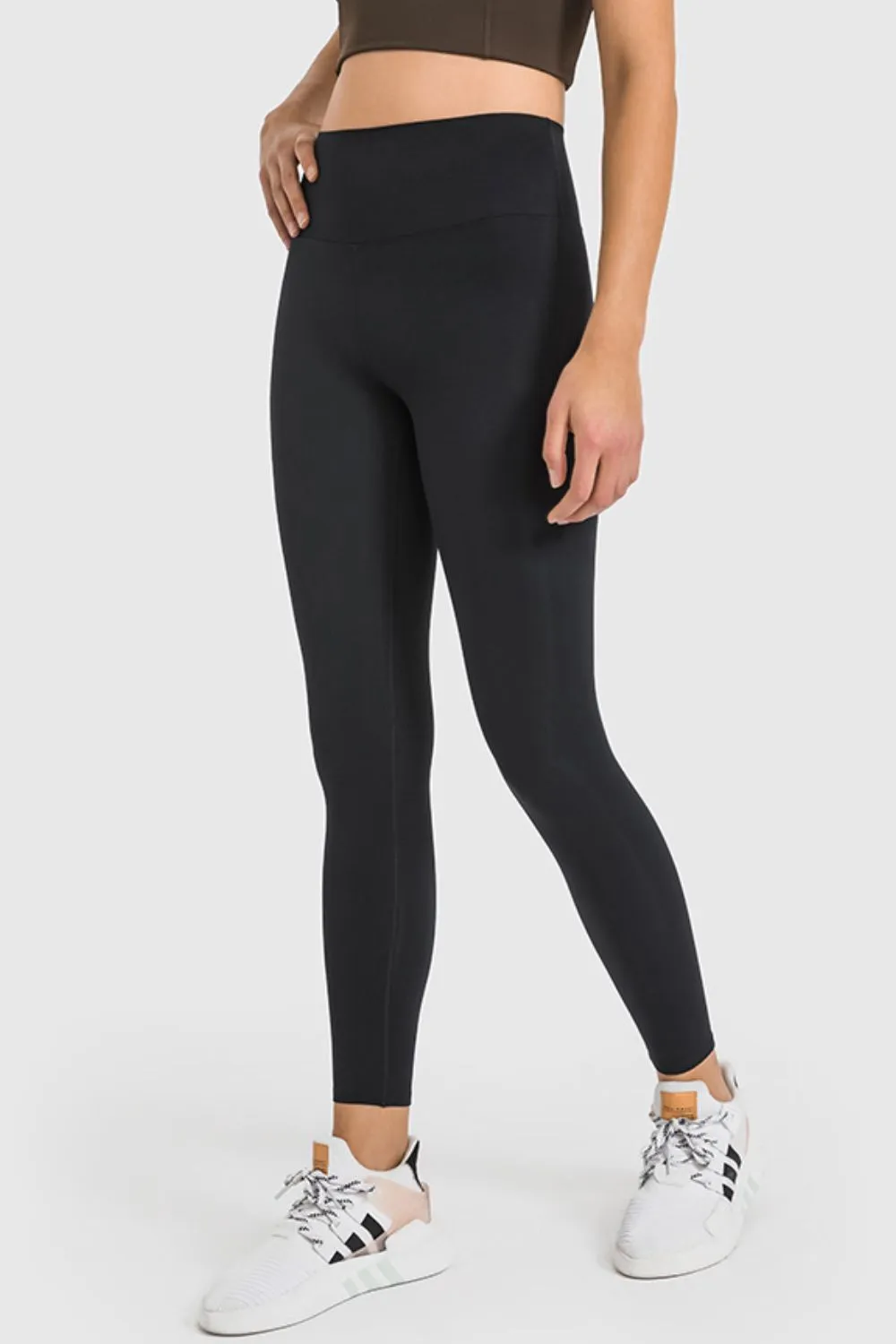 Wide High-Waist Cropped Athletic Yoga Legging Pants