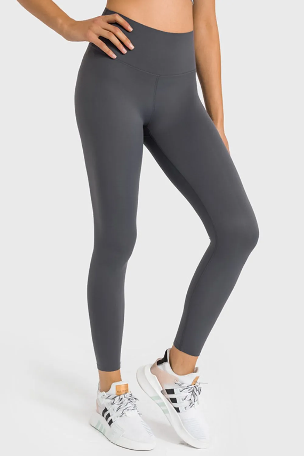 Wide High-Waist Cropped Athletic Yoga Legging Pants