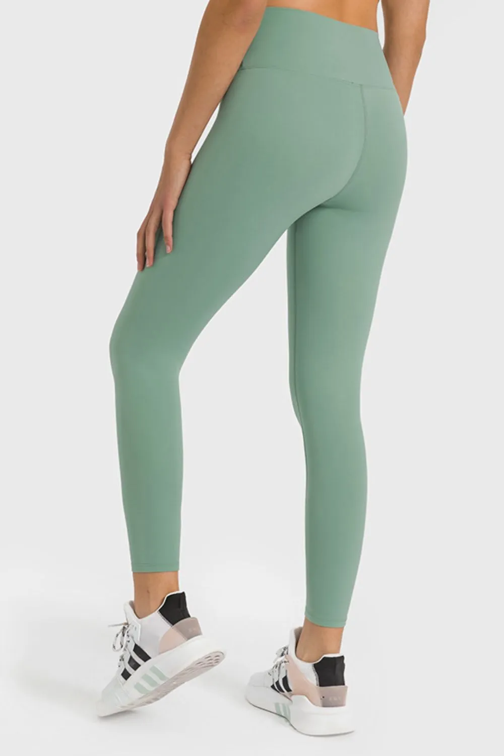 Wide High-Waist Cropped Athletic Yoga Legging Pants