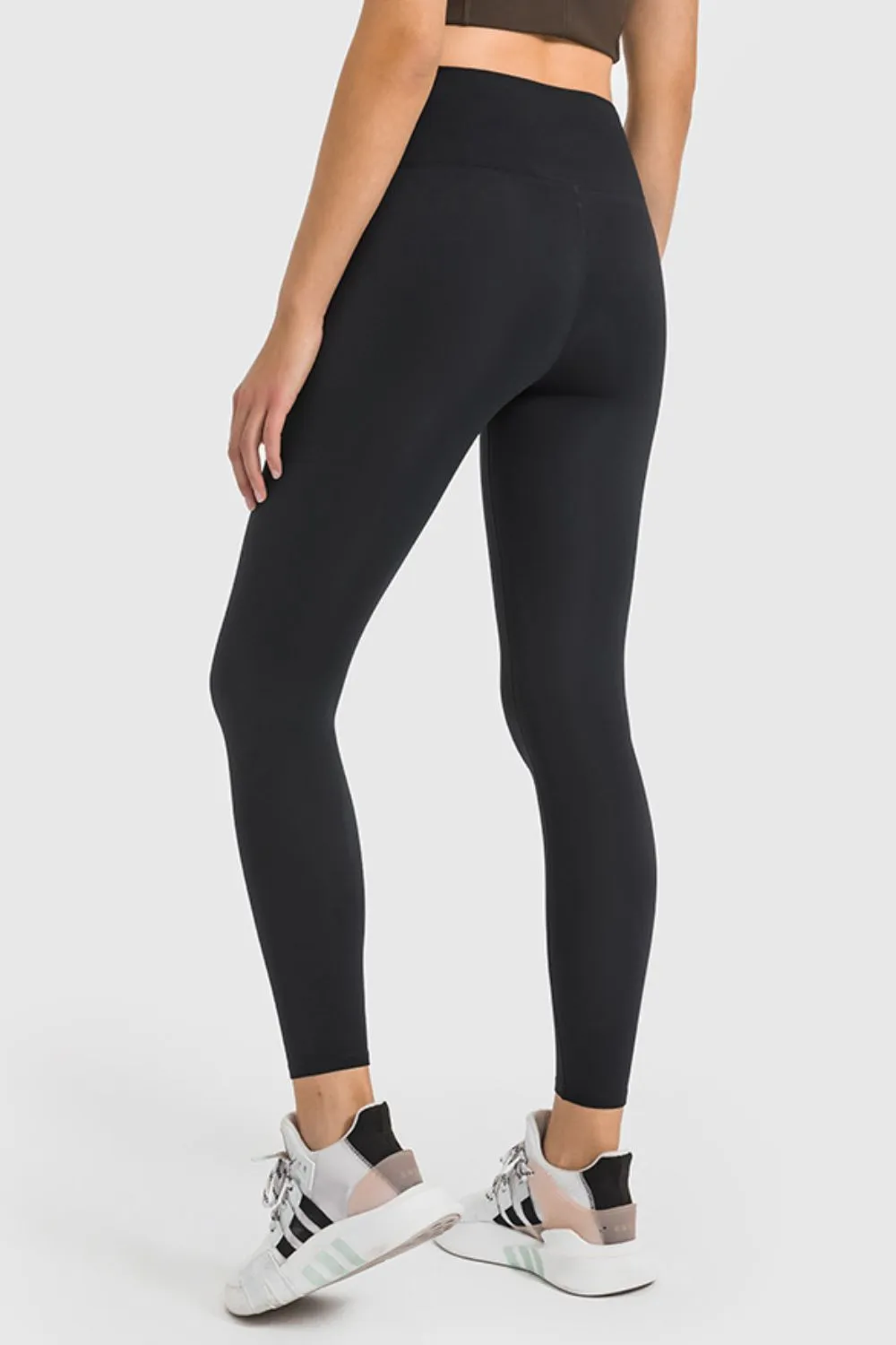 Wide High-Waist Cropped Athletic Yoga Legging Pants