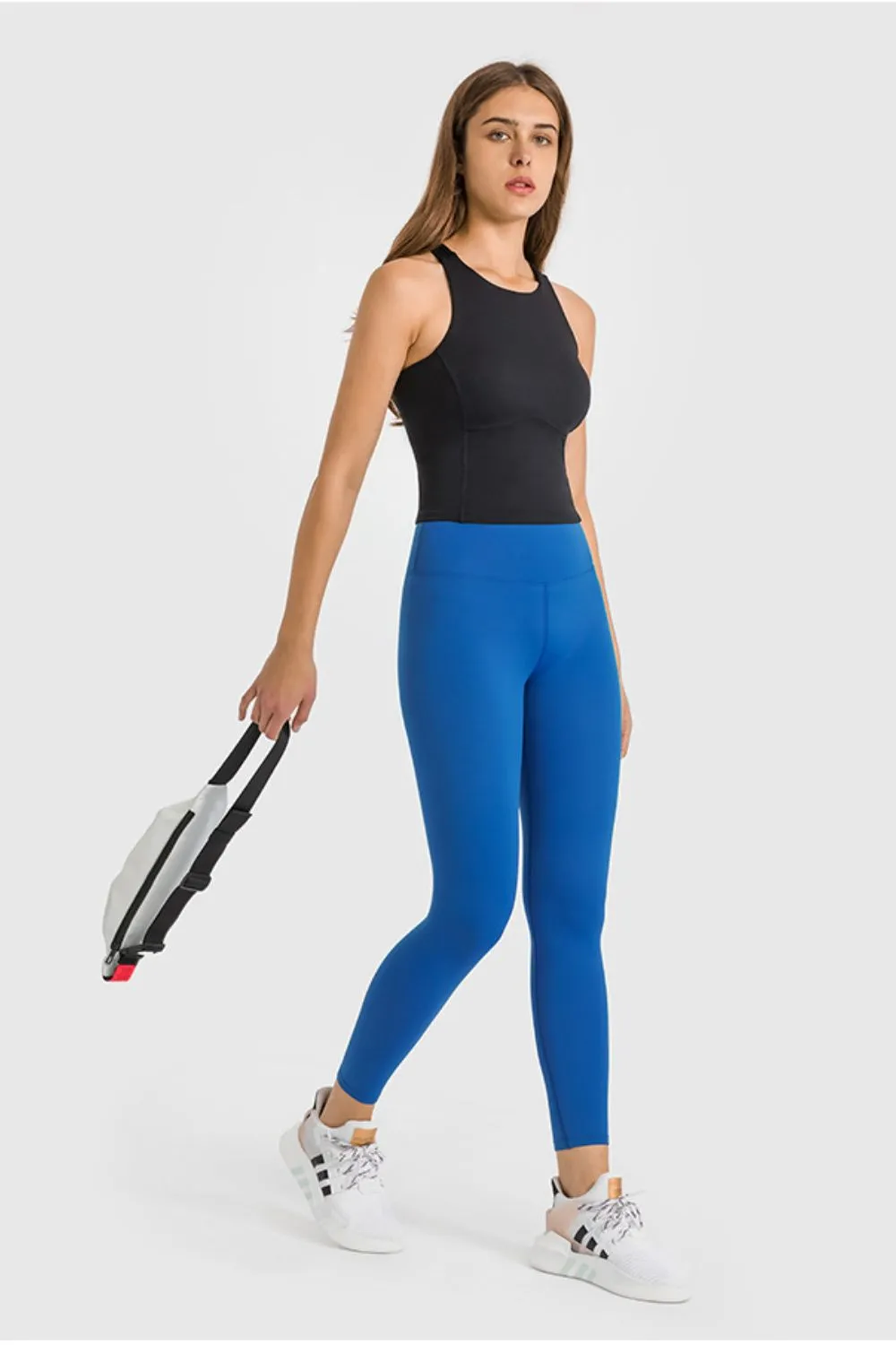 Wide High-Waist Cropped Athletic Yoga Legging Pants