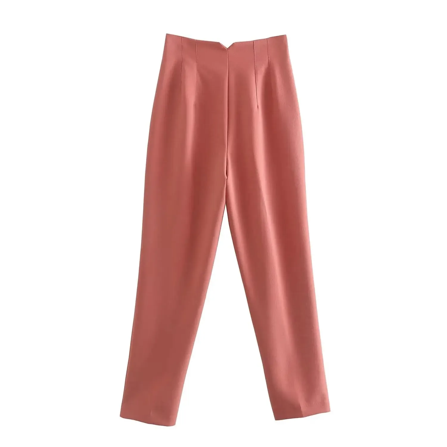 Willshela Women Fashion Straight Pants High Waist Front Zipper Trousers Vintage Full Length Female Chic Lady