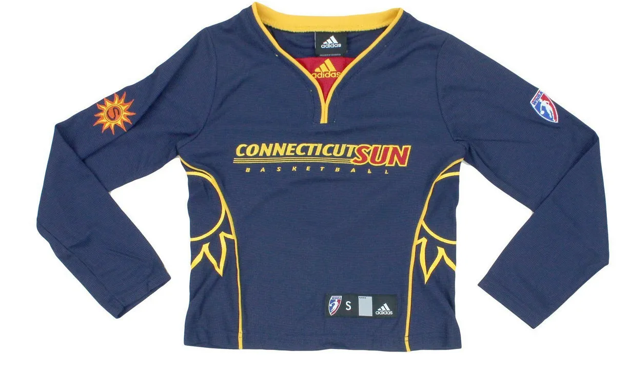 WNBA Youth Connecticut Sun Long Sleeve Shooting Shirt Top, Navy Blue