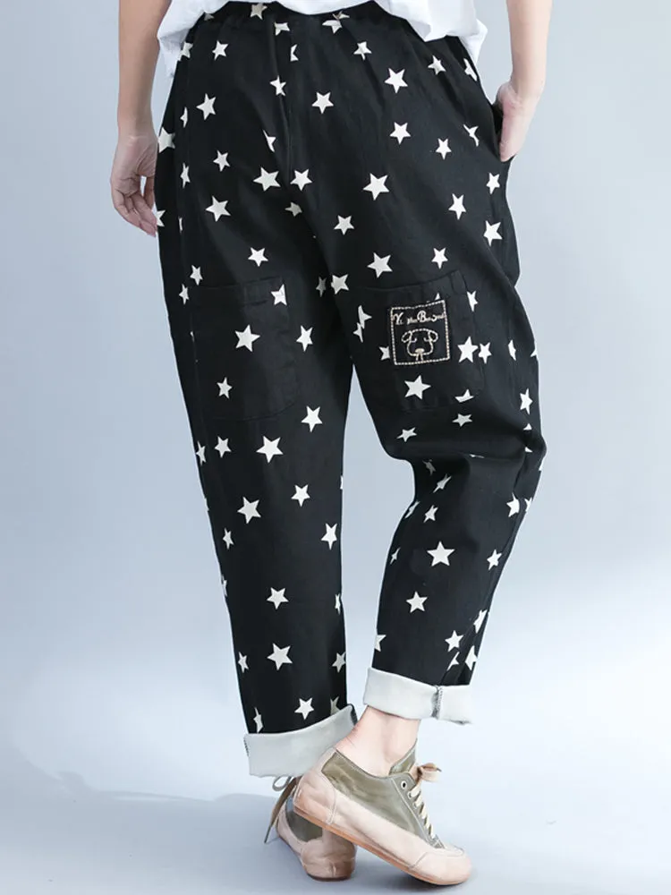 Women Printed Loose High Waist Harem Pants