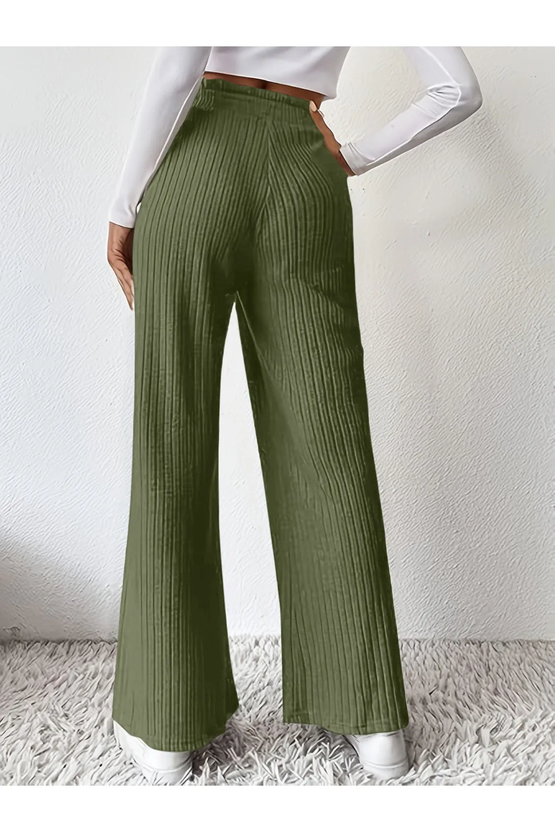 Women Ribbed High Waist Pants