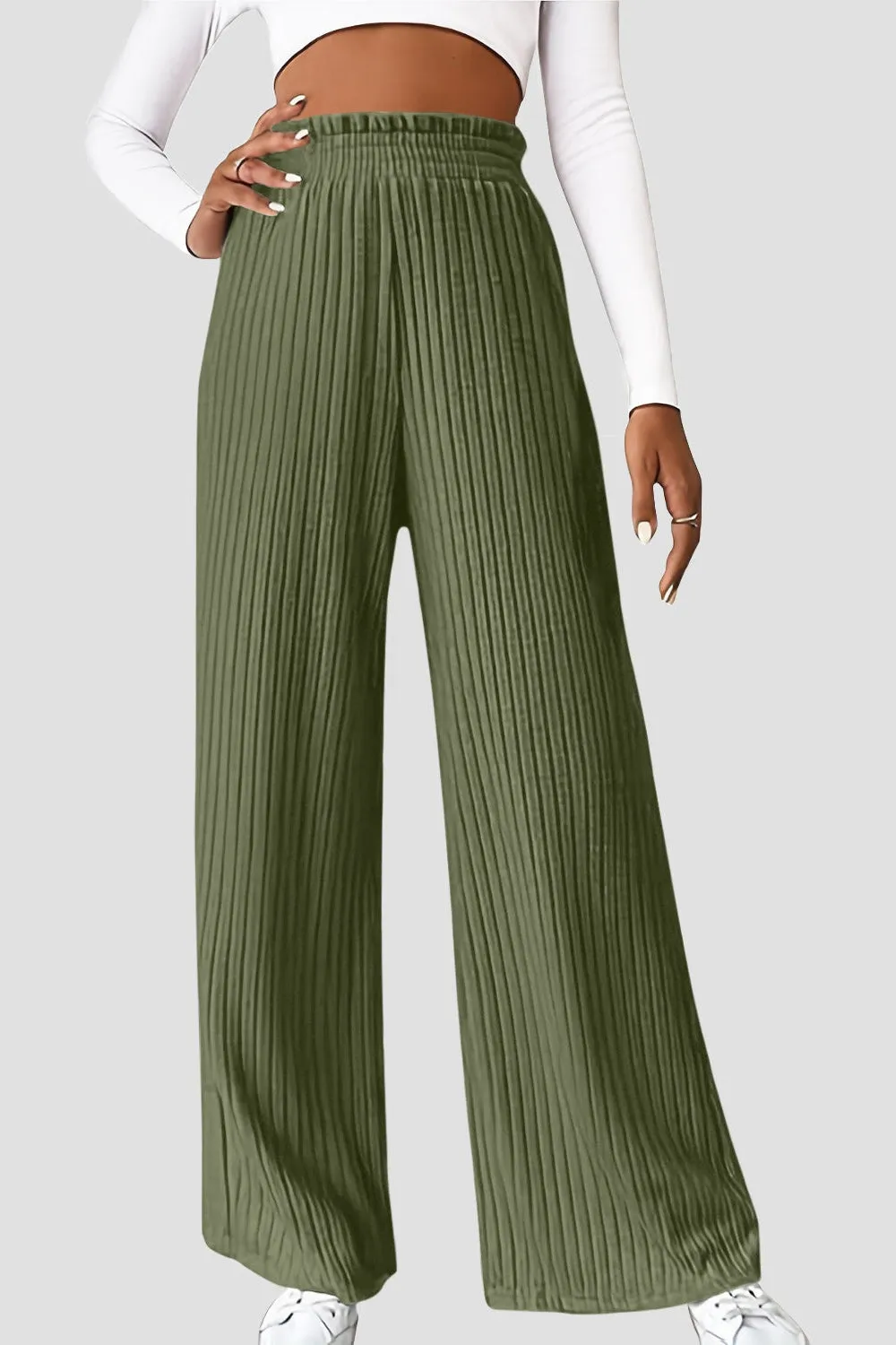 Women Ribbed High Waist Pants