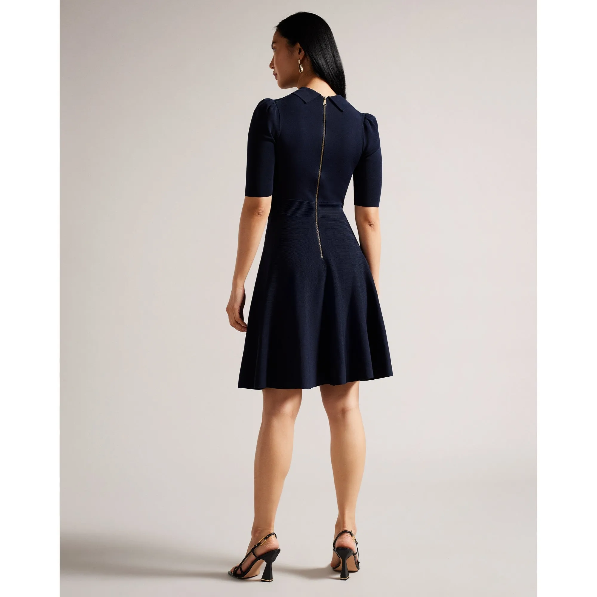 Women Wmd-Hillder-Delicate Pointelle Knit Dress - Dk-Blue