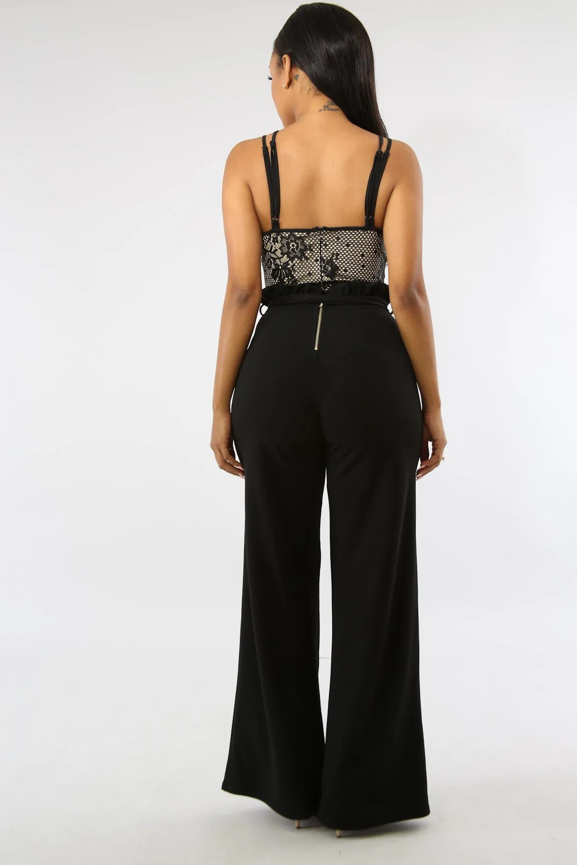 Women's Black Palazzo Wide-Leg Pant