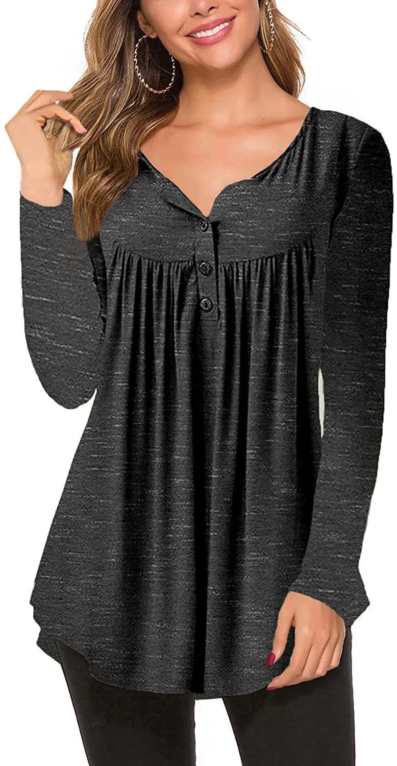 Women's Casual Long Sleeve Henley