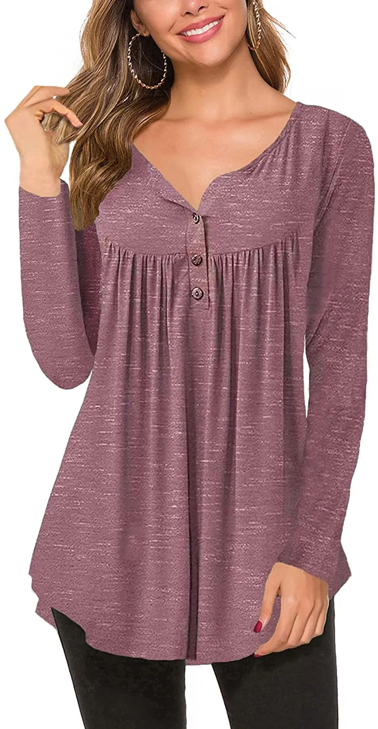 Women's Casual Long Sleeve Henley