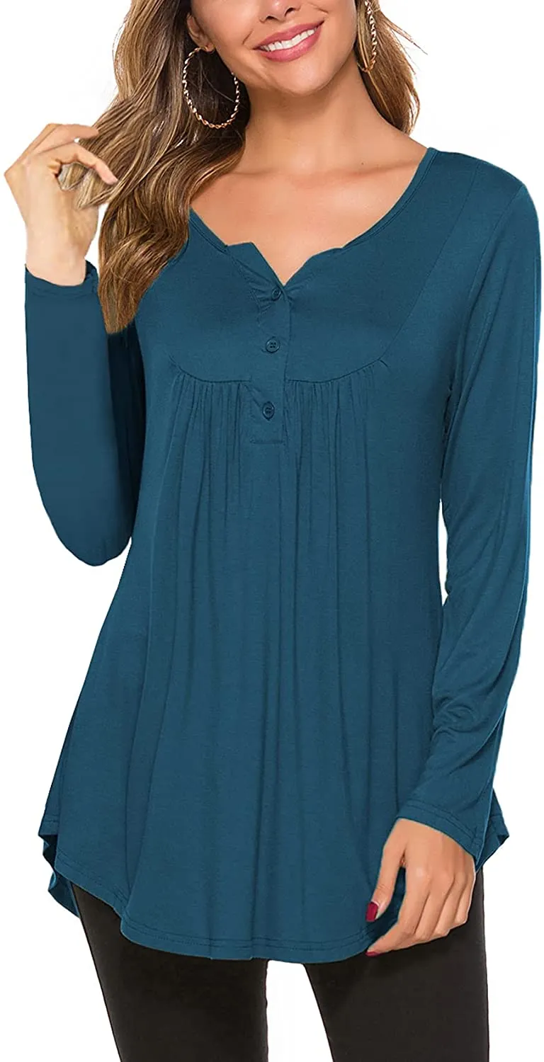 Women's Casual Long Sleeve Henley