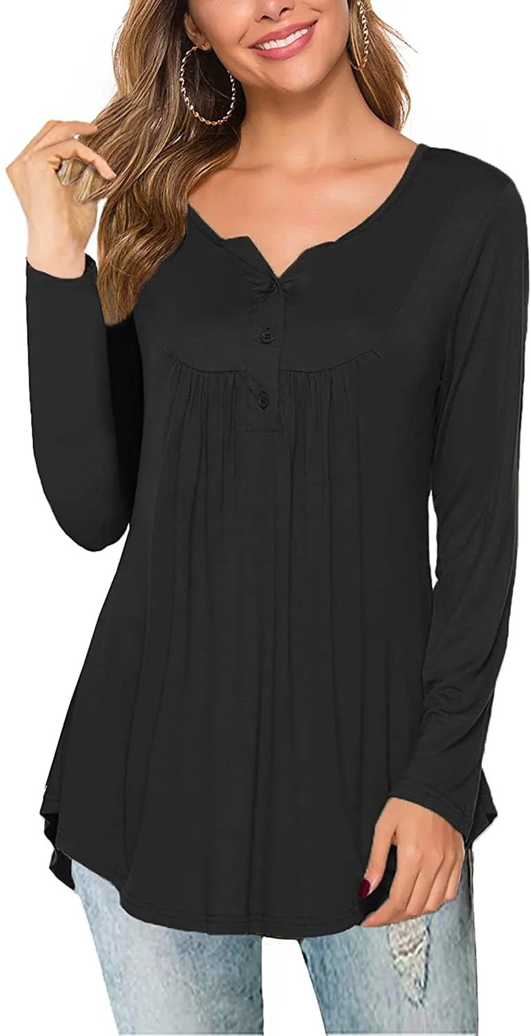 Women's Casual Long Sleeve Henley