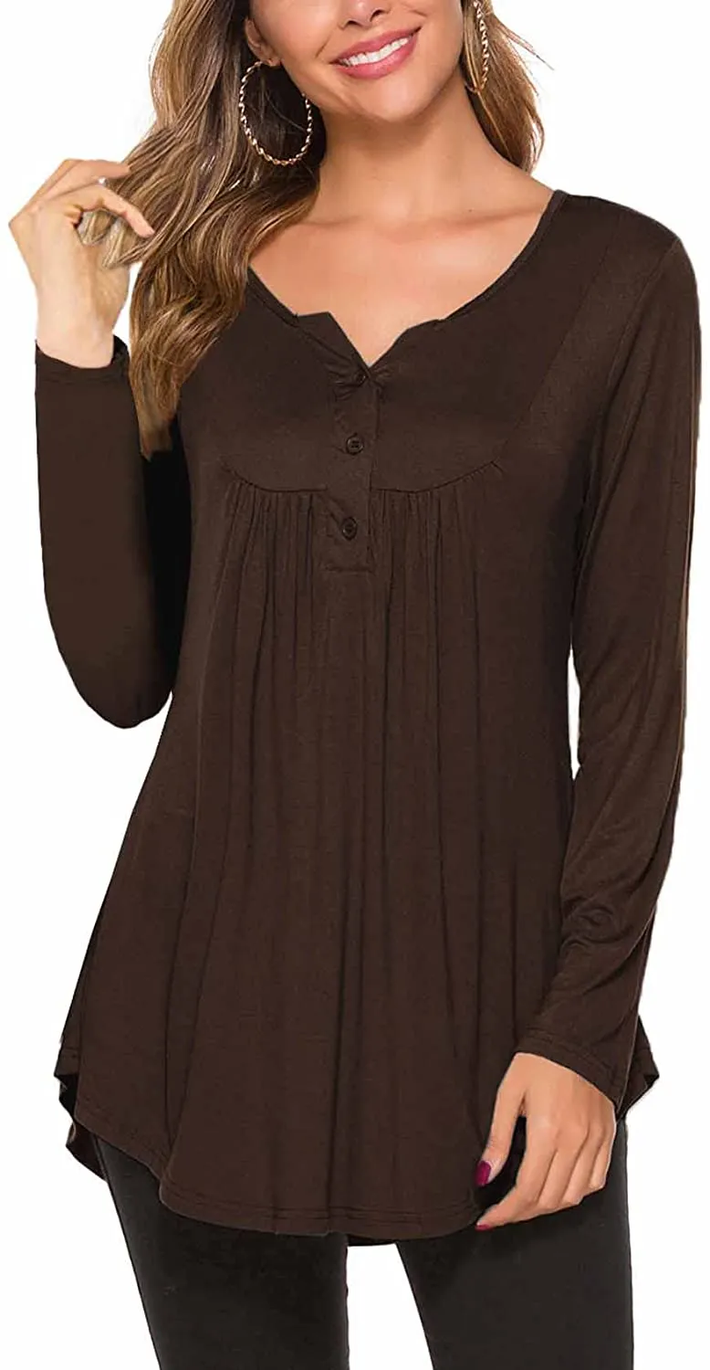 Women's Casual Long Sleeve Henley