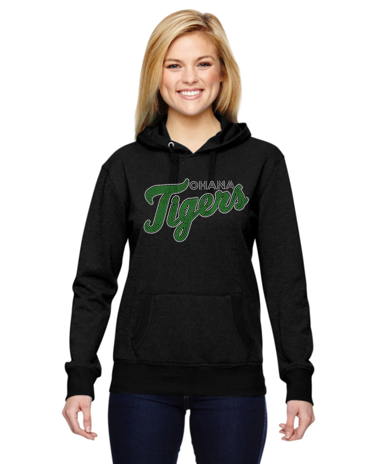 Women's Glitter French Terry Hooded Pullover-otsc