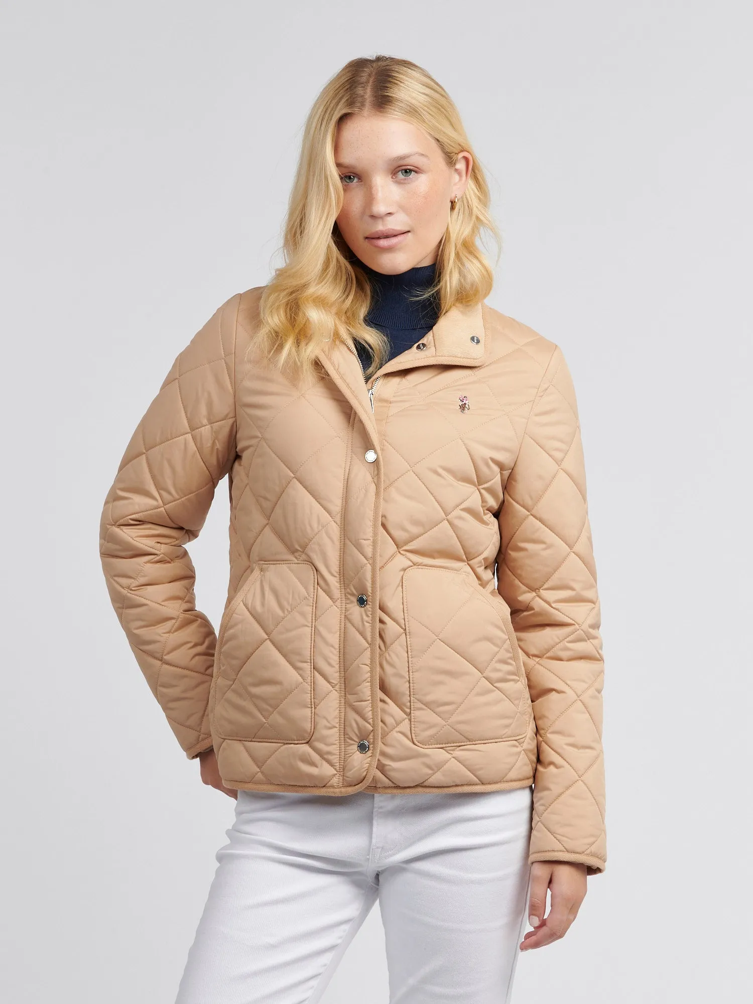 Womens Lightweight Quilted Jacket in Cuban Sand