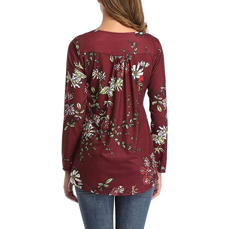 Women's Long Sleeve Flare Tunic Tops