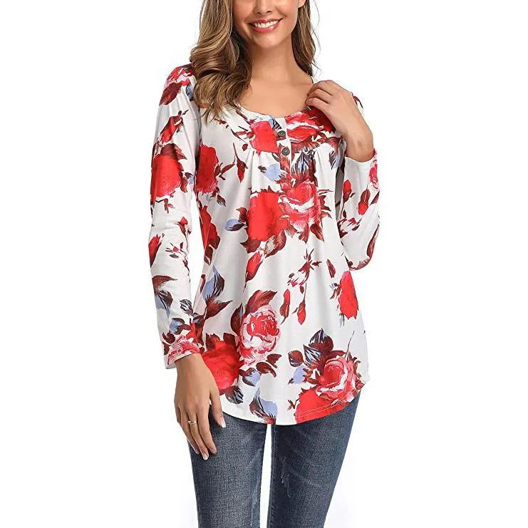 Women's Long Sleeve Flare Tunic Tops