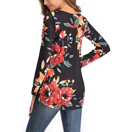 Women's Long Sleeve Flare Tunic Tops