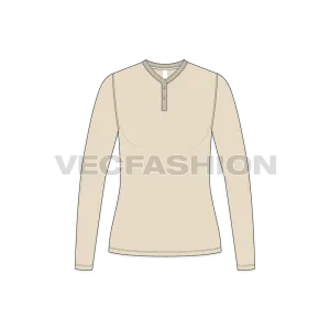 Women's Long Sleeve Henley Neck