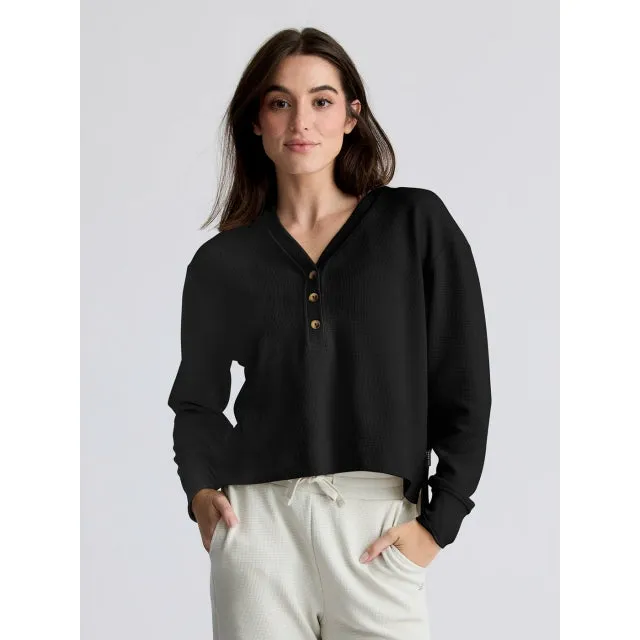 Women's Waffle Long Sleeve Henley